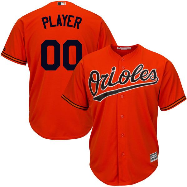 Men Baltimore Orioles Majestic Orange Cool Base Custom MLB Jersey